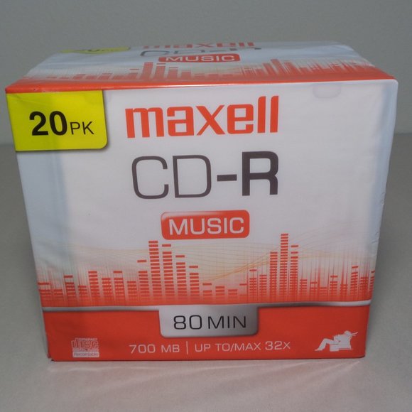 Maxell CD-R Music / 80 MIN / 700 MB / 32X / New 20 Pack - Picture 1 of 10